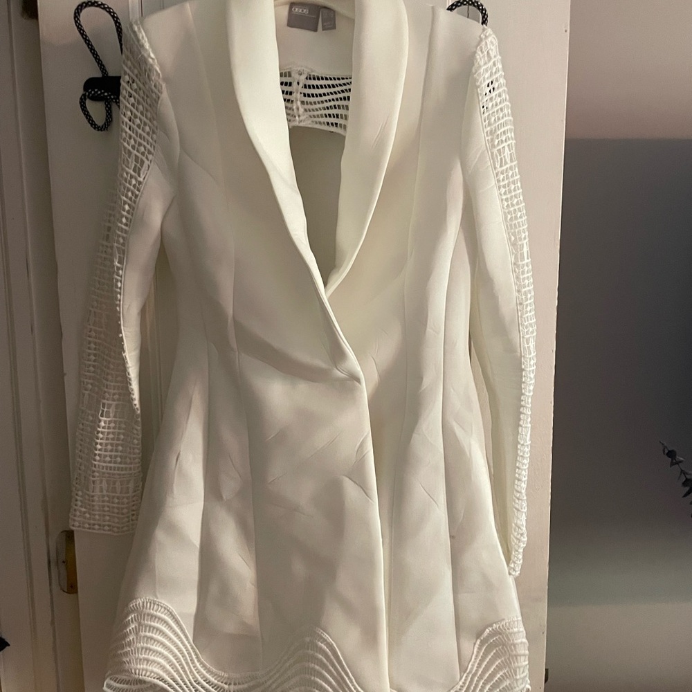 ASOS Cream Blazer with Mesh Accents